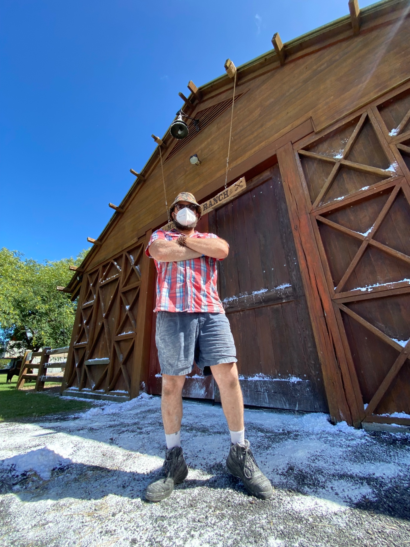 Snow dress — ranch barn